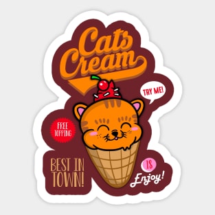 Cats Cream Orange Sticker